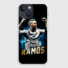 Чехол для iPhone 13 mini с принтом Серхио Рамос, Реал Мадрид в Новосибирске,  |  | sergio ramos | sr4 | номер 4 | реал мадрид | сборная испании | серхио рамос | футбол | футболист