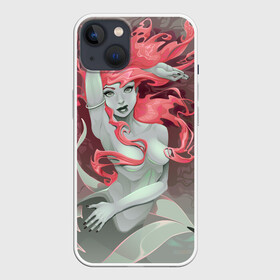 Чехол для iPhone 13 с принтом Красивая русалочка | Beautiful mermaid в Новосибирске,  |  | mermaid | naiad | nymph | rusalka | ведява | водяница | восточнославянская мифология | дух | лесовица | мифология | морская дева | нимфа | русал | русалии | русалка | русалочка | ундина | фараонка