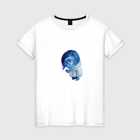 Женская футболка хлопок с принтом Circle of sadness в Новосибирске, 100% хлопок | прямой крой, круглый вырез горловины, длина до линии бедер, слегка спущенное плечо | inside out | sadness | vdkarsvet | головоломка | грусть | печаль | эмоции