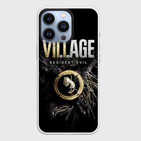 Чехол для iPhone 13 Pro с принтом Resident Evil: Village в Новосибирске,  |  | Тематика изображения на принте: resident evil village | деревня | игры | итан уинтерс | крылья | обитиель зла | перья | ужасы