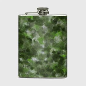 Фляга с принтом Canvas Green Camo в Новосибирске, металлический корпус | емкость 0,22 л, размер 125 х 94 мм. Виниловая наклейка запечатывается полностью | Тематика изображения на принте: abstraction | camouflage | canvas | green | камуфляж