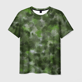 Мужская футболка 3D с принтом Canvas Green Camo в Новосибирске, 100% полиэфир | прямой крой, круглый вырез горловины, длина до линии бедер | abstraction | camouflage | canvas | green | камуфляж