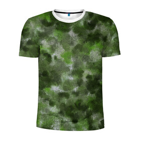 Мужская футболка 3D спортивная с принтом Canvas Green Camo в Новосибирске, 100% полиэстер с улучшенными характеристиками | приталенный силуэт, круглая горловина, широкие плечи, сужается к линии бедра | abstraction | camouflage | canvas | green | камуфляж