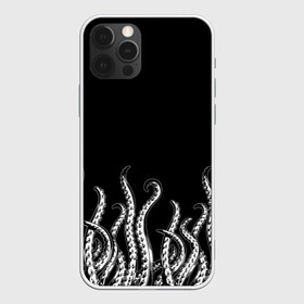 Чехол для iPhone 12 Pro с принтом Octopus Щупальца в Новосибирске, силикон | область печати: задняя сторона чехла, без боковых панелей | animal | beast | kraken | ocean | octopus | sea | ship | water | вода | животные | звери | корабль | кракен | море | океан | осьминог | рыбы | чб | щупальца