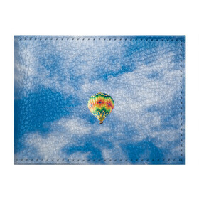 Обложка для студенческого билета с принтом Воздушный шар в небе в Новосибирске, натуральная кожа | Размер: 11*8 см; Печать на всей внешней стороне | Тематика изображения на принте: воздушные | воздушный | небеса | небесный | небо | облака | облако | туча | тучи | шар | шары