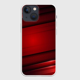 Чехол для iPhone 13 mini с принтом 3D red Абстрактные линии в Новосибирске,  |  | Тематика изображения на принте: 3d | 3д | sport | абстракция | линии | паттерн | соты | спортивный стиль | текстуры