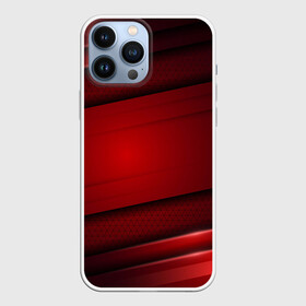 Чехол для iPhone 13 Pro Max с принтом 3D red Абстрактные линии в Новосибирске,  |  | Тематика изображения на принте: 3d | 3д | sport | абстракция | линии | паттерн | соты | спортивный стиль | текстуры