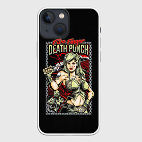 Чехол для iPhone 13 mini с принтом FFDP Girl в Новосибирске,  |  | Тематика изображения на принте: 5fdp | ffdp | five finger death punch | metal | music | rock | альтернатива | группы | метал | музыка | музыкальная группа | рок | рок музыка | хеви метал