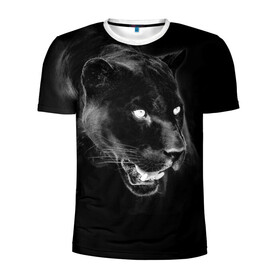Мужская футболка 3D спортивная с принтом Panther в Новосибирске, 100% полиэстер с улучшенными характеристиками | приталенный силуэт, круглая горловина, широкие плечи, сужается к линии бедра | animal | panther | roar | wild | пантера