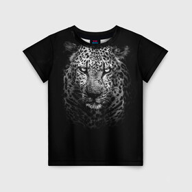 Детская футболка 3D с принтом Leopard в Новосибирске, 100% гипоаллергенный полиэфир | прямой крой, круглый вырез горловины, длина до линии бедер, чуть спущенное плечо, ткань немного тянется | animal | cheetah | leopard | wild | леопард