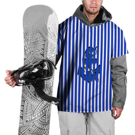 Накидка на куртку 3D с принтом Морской стиль в Новосибирске, 100% полиэстер |  | Тематика изображения на принте: морской | популярные иллюстрации | синие полоски | тельняшка | якорь