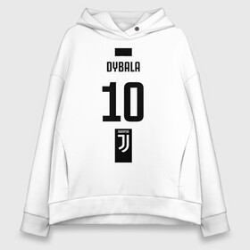 Женское худи Oversize хлопок с принтом Dybala 10 номер на груди Juventus в Новосибирске, френч-терри — 70% хлопок, 30% полиэстер. Мягкий теплый начес внутри —100% хлопок | боковые карманы, эластичные манжеты и нижняя кромка, капюшон на магнитной кнопке | 10 | ac milan | champions | fifa | juve | juventus | juvi | paulo dybala | soccer | uefa | дубала | лига чемпионов | номер | пауло дибала | сборная аргентины | спорт | уефа | фифа | фк | футбол | футболист | футбольный клуб | 