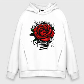 Мужское худи Oversize хлопок с принтом Красная Роза Red Rose в Новосибирске, френч-терри — 70% хлопок, 30% полиэстер. Мягкий теплый начес внутри —100% хлопок | боковые карманы, эластичные манжеты и нижняя кромка, капюшон на магнитной кнопке | Тематика изображения на принте: flower | flowers | green | nature | pattern | red | rose | roses | spring | summer | весна | зеленый | краски | красная | лето | листва | листья | паттерн | природа | роза | розы | узор | фауна | флора | цветок | цветы