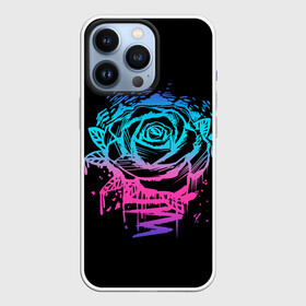 Чехол для iPhone 13 Pro с принтом Неоновая Роза | Neon Rose в Новосибирске,  |  | flower | flowers | green | nature | neon | pattern | red | rose | roses | spring | summer | весна | зеленый | краски | красная | лето | листва | листья | неон | неоновая | паттерн | природа | роза | розы | узор | фауна | флора | цветок | цветы