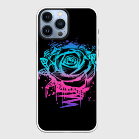 Чехол для iPhone 13 Pro Max с принтом Неоновая Роза | Neon Rose в Новосибирске,  |  | flower | flowers | green | nature | neon | pattern | red | rose | roses | spring | summer | весна | зеленый | краски | красная | лето | листва | листья | неон | неоновая | паттерн | природа | роза | розы | узор | фауна | флора | цветок | цветы