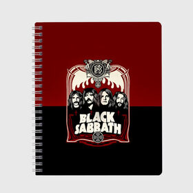 Тетрадь с принтом Black Sabbath в Новосибирске, 100% бумага | 48 листов, плотность листов — 60 г/м2, плотность картонной обложки — 250 г/м2. Листы скреплены сбоку удобной пружинной спиралью. Уголки страниц и обложки скругленные. Цвет линий — светло-серый
 | bill ward | black sabbath | geezer butler | hard rock | heavy metall | ozzy osbourne | tony iommi | англия | блэк | рок | саббат