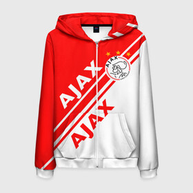 Мужская толстовка 3D на молнии с принтом FC AJAX AMSTERDAM / ФК АЯКС в Новосибирске, 100% полиэстер | длина до линии бедра, манжеты и пояс оформлены мягкой тканевой резинкой, двухслойный капюшон со шнурком для регулировки, спереди молния, по бокам два кармана | ajax amsterdam | fifa | football | football club. | sport | uefa | английская премьер лига | аякс амстердам | лига финал | матч | спорт | уефа | финал | фифа | футбол | футбольный клуб