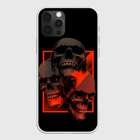 Чехол для iPhone 12 Pro с принтом Skulls | Черепа в Новосибирске, силикон | область печати: задняя сторона чехла, без боковых панелей | bones | dark | darkness | dead | death | head | human | red | skull | skulls | голова | кости | красный | мертвец | мертвый | темнота | темный | тьма | человек | череп | черепа