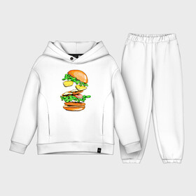 Детский костюм хлопок Oversize с принтом King Burger в Новосибирске,  |  | Тематика изображения на принте: burger | burger king | king | бургер | гамбургер