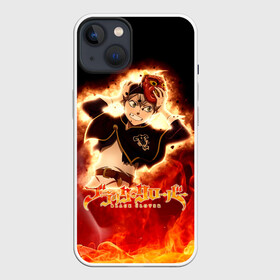 Чехол для iPhone 13 с принтом Аста в маске огонь и пламя в Новосибирске,  |  | asta | black bulls | black clover | quartet knights | yuno | акума | аниме | аста | блэк кловер | буракку куро:ба | демон | королевство клевера | король магов | лихт | магна | манга | пятилистник | черный бык | чёрный клев