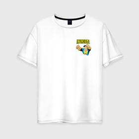 Женская футболка хлопок Oversize с принтом Invincible в Новосибирске, 100% хлопок | свободный крой, круглый ворот, спущенный рукав, длина до линии бедер
 | invincible | дебби грейсон | марк грейсон | неуязвимый | омнимэн