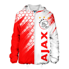 Мужская куртка 3D с принтом FC AJAX AMSTERDAM / ФК АЯКС в Новосибирске, ткань верха — 100% полиэстер, подклад — флис | прямой крой, подол и капюшон оформлены резинкой с фиксаторами, два кармана без застежек по бокам, один большой потайной карман на груди. Карман на груди застегивается на липучку | Тематика изображения на принте: ajax amsterdam | fifa | football | football club. | sport | uefa | английская премьер лига | аякс амстердам | лига финал | матч | спорт | уефа | финал | фифа | футбол | футбольный клуб