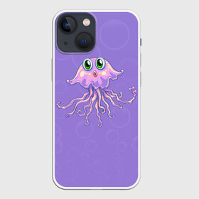 Чехол для iPhone 13 mini с принтом Осьминог милый в Новосибирске,  |  | cute | octopus | милый | осьминог | осьминожка | тентакли