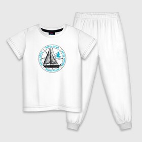 Детская пижама хлопок с принтом Кораблик. Океан в Новосибирске, 100% хлопок |  брюки и футболка прямого кроя, без карманов, на брюках мягкая резинка на поясе и по низу штанин
 | Тематика изображения на принте: ocean | sailboat | кораблик | корабль | лодка | океан | парус | парусная лодка | тату | татуировка