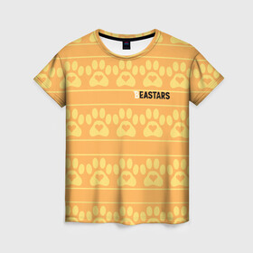 Женская футболка 3D с принтом Paws Beastars в Новосибирске, 100% полиэфир ( синтетическое хлопкоподобное полотно) | прямой крой, круглый вырез горловины, длина до линии бедер | animals | beastars | paws | выдающиеся | звери | зверолюди | лапки