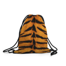 Рюкзак-мешок 3D с принтом Шкура Тигра в Новосибирске, 100% полиэстер | плотность ткани — 200 г/м2, размер — 35 х 45 см; лямки — толстые шнурки, застежка на шнуровке, без карманов и подкладки | Тематика изображения на принте: skin | tiger | wool | тигр