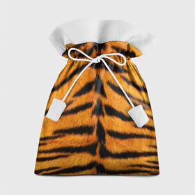 Подарочный 3D мешок с принтом Шкура Тигра в Новосибирске, 100% полиэстер | Размер: 29*39 см | Тематика изображения на принте: skin | tiger | wool | тигр
