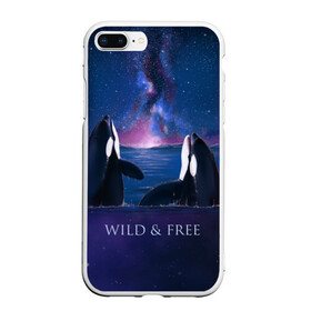 Чехол для iPhone 7Plus/8 Plus матовый с принтом косатка в Новосибирске, Силикон | Область печати: задняя сторона чехла, без боковых панелей | ocean | orca | sea | sea animal | дельфин | касатка | кит | море | океан | рисунок кита