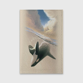 Обложка для паспорта матовая кожа с принтом косатка в Новосибирске, натуральная матовая кожа | размер 19,3 х 13,7 см; прозрачные пластиковые крепления | Тематика изображения на принте: ocean | orca | sea | sea animal | whale | дельфин | касатка | кит | море | океан | рисунок кита