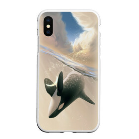 Чехол для iPhone XS Max матовый с принтом косатка в Новосибирске, Силикон | Область печати: задняя сторона чехла, без боковых панелей | Тематика изображения на принте: ocean | orca | sea | sea animal | whale | дельфин | касатка | кит | море | океан | рисунок кита