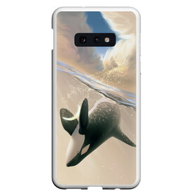 Чехол для Samsung S10E с принтом косатка в Новосибирске, Силикон | Область печати: задняя сторона чехла, без боковых панелей | ocean | orca | sea | sea animal | whale | дельфин | касатка | кит | море | океан | рисунок кита