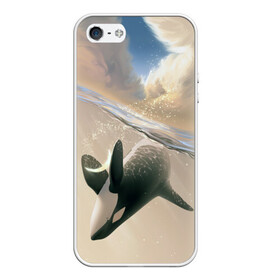 Чехол для iPhone 5/5S матовый с принтом косатка в Новосибирске, Силикон | Область печати: задняя сторона чехла, без боковых панелей | ocean | orca | sea | sea animal | whale | дельфин | касатка | кит | море | океан | рисунок кита