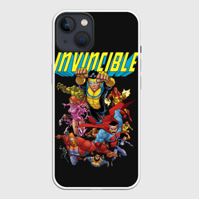 Чехол для iPhone 13 с принтом Неуязвимый | Invincible в Новосибирске,  |  | allen | atom | debbie | eve | girl | grayson | immortal | invincible | man | mark | monster | nolan | omni | атом | атомная | вильтрум | вильтрумит | воительница | грейсон | дебби | ева | костюм | марк | монстр | мэн | неуязвимый |