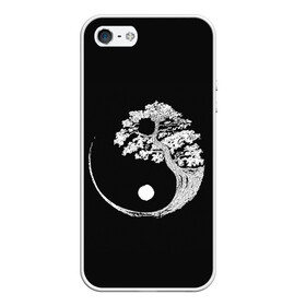 Чехол для iPhone 5/5S матовый с принтом Yin and Yang. Bonsai Tree в Новосибирске, Силикон | Область печати: задняя сторона чехла, без боковых панелей | black | bonsai | buddhism | dualism | esotericism | evil | good | japan | negative | philosophy | positive | tree | white | yang | yin | zen | белое | бонсай | буддизм | дерево | дзен | добро | древо | дуализм | зло | инь | негатив | позитив | философия |