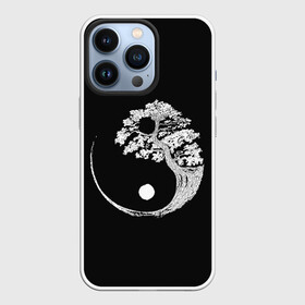 Чехол для iPhone 13 Pro с принтом Yin and Yang. Bonsai Tree в Новосибирске,  |  | black | bonsai | buddhism | dualism | esotericism | evil | good | japan | negative | philosophy | positive | tree | white | yang | yin | zen | белое | бонсай | буддизм | дерево | дзен | добро | древо | дуализм | зло | инь | негатив | позитив | философия |