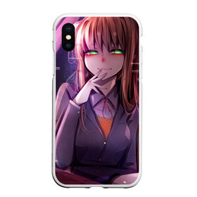 Чехол для iPhone XS Max матовый с принтом Monika Doki Doki в Новосибирске, Силикон | Область печати: задняя сторона чехла, без боковых панелей | club | doki doki | literature | monika | novel | доки доки | клуб | литературный | моника | роман