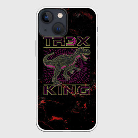 Чехол для iPhone 13 mini с принтом T rex KING в Новосибирске,  |  | dino | rex | roar | t rex | дино | динозавр | динозавры