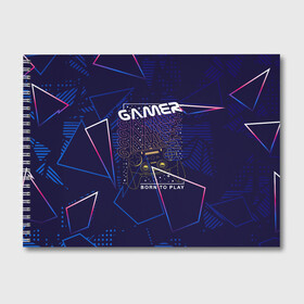 Альбом для рисования с принтом GAMER gamepad в Новосибирске, 100% бумага
 | матовая бумага, плотность 200 мг. | gamer | джойстик | игра | игрок | игроман