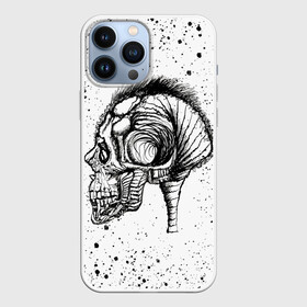 Чехол для iPhone 13 Pro Max с принтом Череп Зверь и Брызги в Новосибирске,  |  | beast | head | skulls | vampire | голова | животные | зверь | зубы | кости | мозги | паттерн | полосы | природа | скелет | текстура | точки | узор | хо | цветы | чб | черепа | черный | яркий