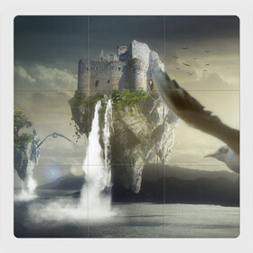 Магнитный плакат 3Х3 с принтом Парящий замак в Новосибирске, Полимерный материал с магнитным слоем | 9 деталей размером 9*9 см | вода | водопад | водопады | горы | закат | замки | замок | замок 2 | замок ваз | замок ваза | замок зажигания | замок лет | камни | лета замок | море | на воде | озеро | парящий замок | птица | птицы | суша