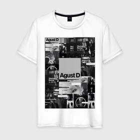Мужская футболка хлопок с принтом Agust D в Новосибирске, 100% хлопок | прямой крой, круглый вырез горловины, длина до линии бедер, слегка спущенное плечо. | agust | bts | d | k pop | suga | агуст | бтс | ди | к поп | кей поп | шуга