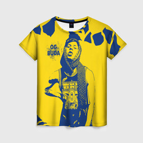 Женская футболка 3D с принтом OG Buda в Новосибирске, 100% полиэфир ( синтетическое хлопкоподобное полотно) | прямой крой, круглый вырез горловины, длина до линии бедер | og buda | rap | буда | григорий ляхов | музыка | ог буда | певец | русский рэп | рэп | рэпер
