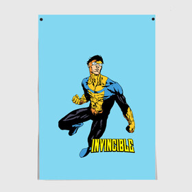 Постер с принтом Invincible Неуязвимый в Новосибирске, 100% бумага
 | бумага, плотность 150 мг. Матовая, но за счет высокого коэффициента гладкости имеет небольшой блеск и дает на свету блики, но в отличии от глянцевой бумаги не покрыта лаком | boy | cartoon | damien darkblood | hero | invincible | superhero | герой | марк грейсон | мультик | мультсериал | непобедимый | неуязвимый | персонаж | супергерой