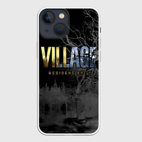 Чехол для iPhone 13 mini с принтом Resident Evil Village в Новосибирске,  |  | resident evil | survival horror | village | вилладж | деревня | компьютерная игра | ночь | обитель зла | сухие деревья