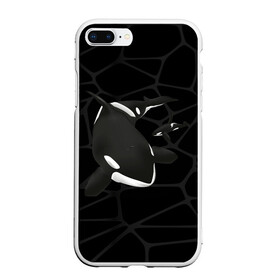 Чехол для iPhone 7Plus/8 Plus матовый с принтом Косатки в Новосибирске, Силикон | Область печати: задняя сторона чехла, без боковых панелей | Тематика изображения на принте: whale | кит | косатка | косатки | морские