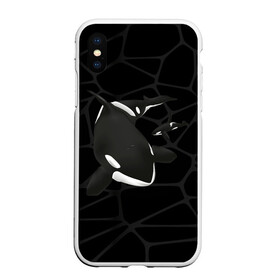 Чехол для iPhone XS Max матовый с принтом Косатки в Новосибирске, Силикон | Область печати: задняя сторона чехла, без боковых панелей | Тематика изображения на принте: whale | кит | косатка | косатки | морские